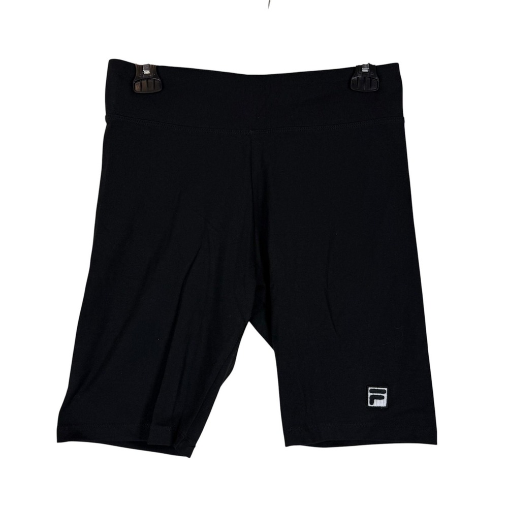 FILA Shorts Women Medium Black 10 Inseam Biker Stretch Athletic Yoga Gym Running